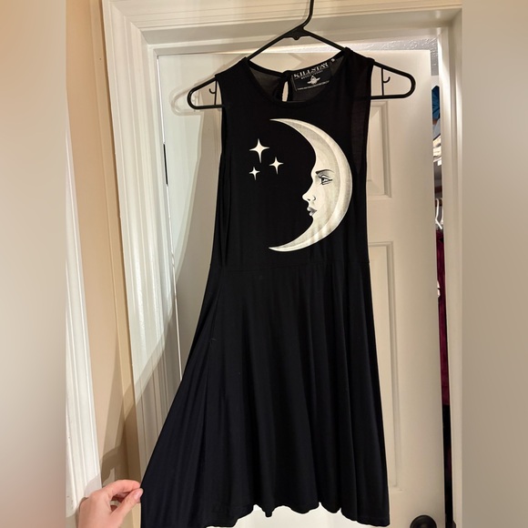 Killstar Dresses & Skirts - Black Killstar Dress with Moon and Stars Design.